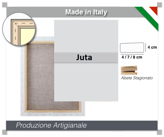 Tela con Telaio 50x70x4  Juta - TELE PER PITTURA - PREZZI