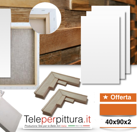 Telai per tele standard in legno di abete stagionato - spessore 2