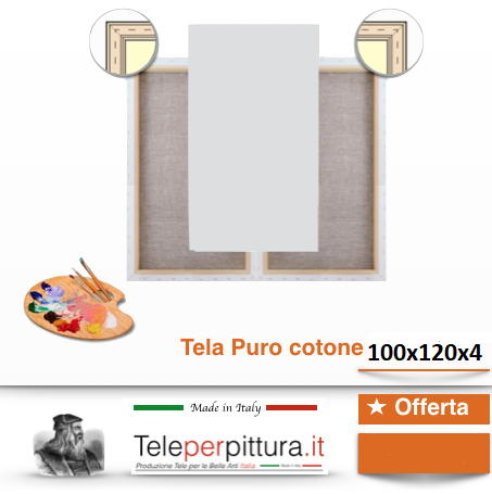 Tele per Pittura 50x70 x 4 cm Gallery in Misto Cotone - Profilo 4 cm