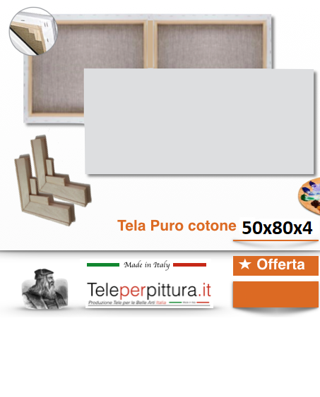 Tele Per Quadri Misure Mantova 50x80 spessore 4cm