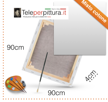 Tele con Telaio per Dipingere Canvas 90x90 spessore 4cm